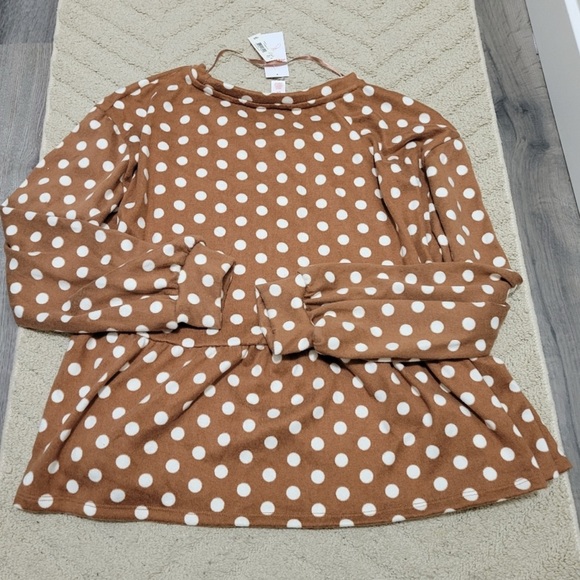 Peplum Polka Dot Sweatshirt | Joe Fresh X Jillian Harris - Picture 4 of 5